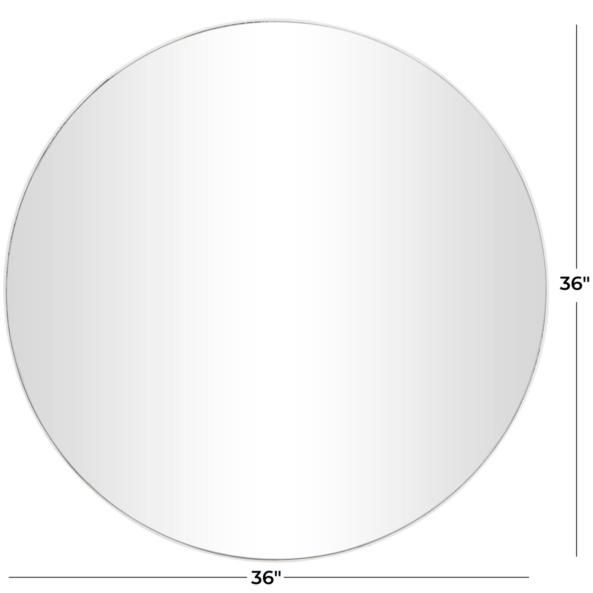 White Wood Thin Framed Wall Mirror 36" x 1" x 36"